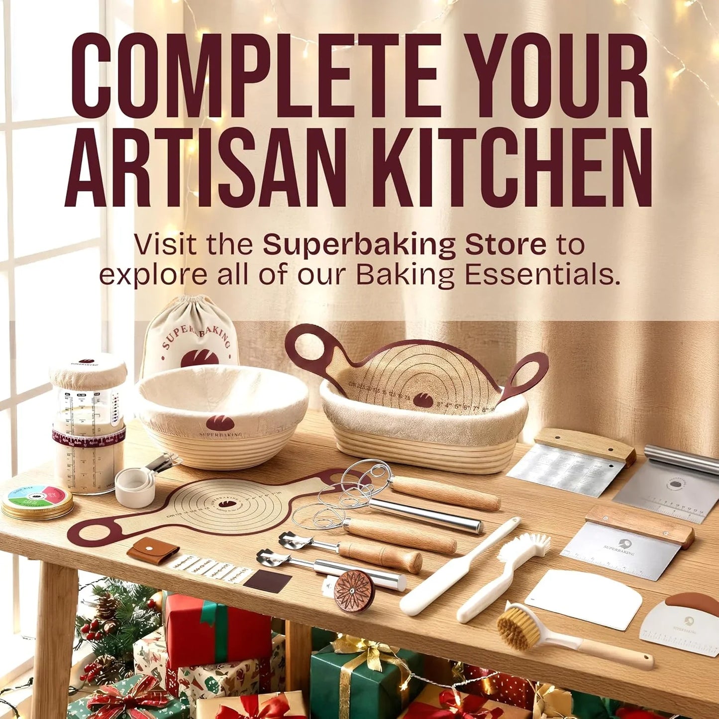 Sourdough Starter Kit w/ 9" Banneton + Silicone Bread Sling