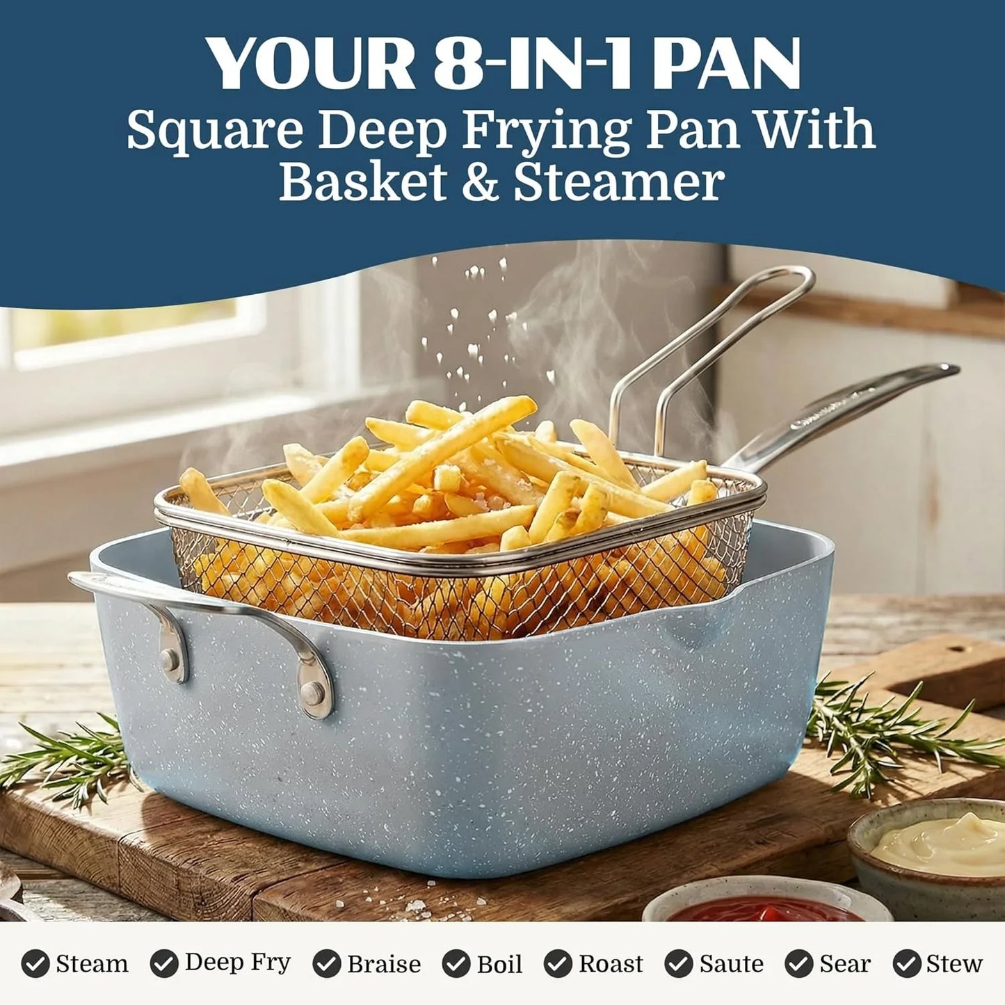 20-Piece Ceramic Nonstick Cookware Set with Bakeware & Steamer