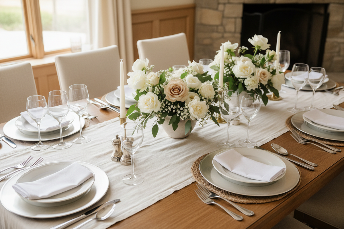 How to set a dining table with plates cutlery glasses and napkins