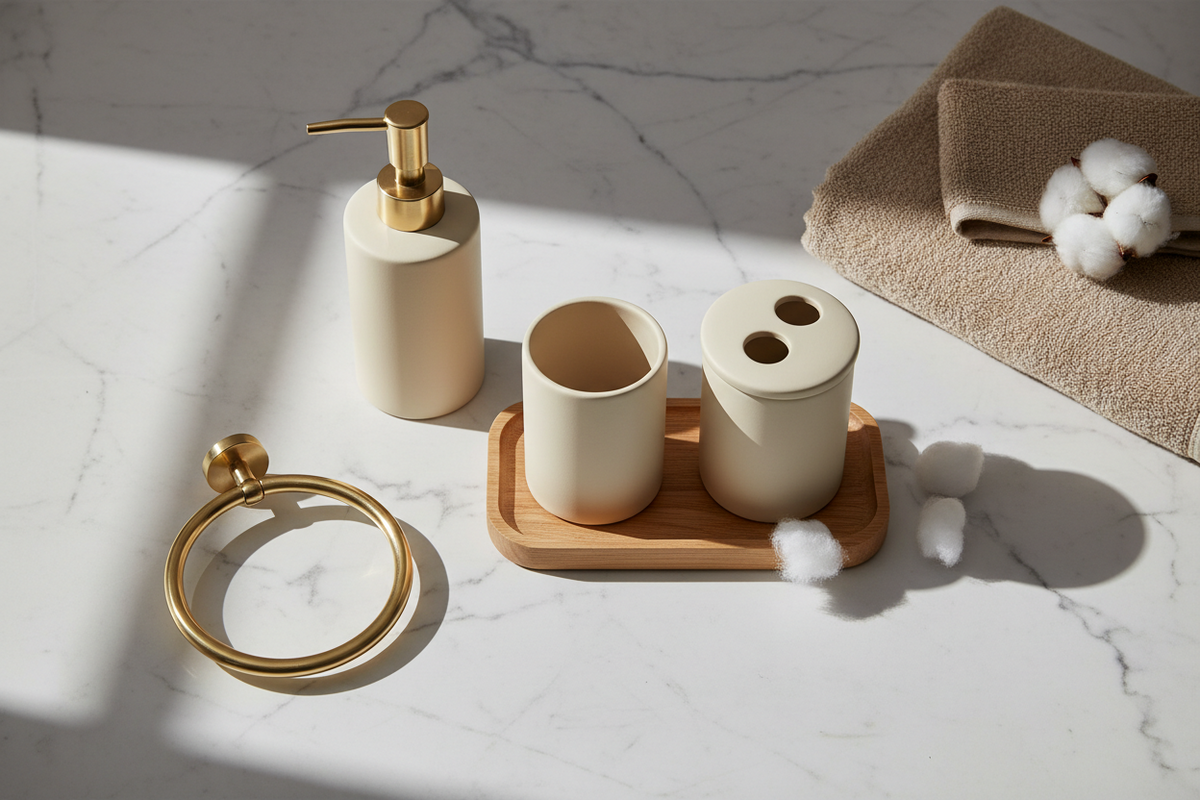 Bathroom Accessories including organizers, shower caddies, and soap dispensers