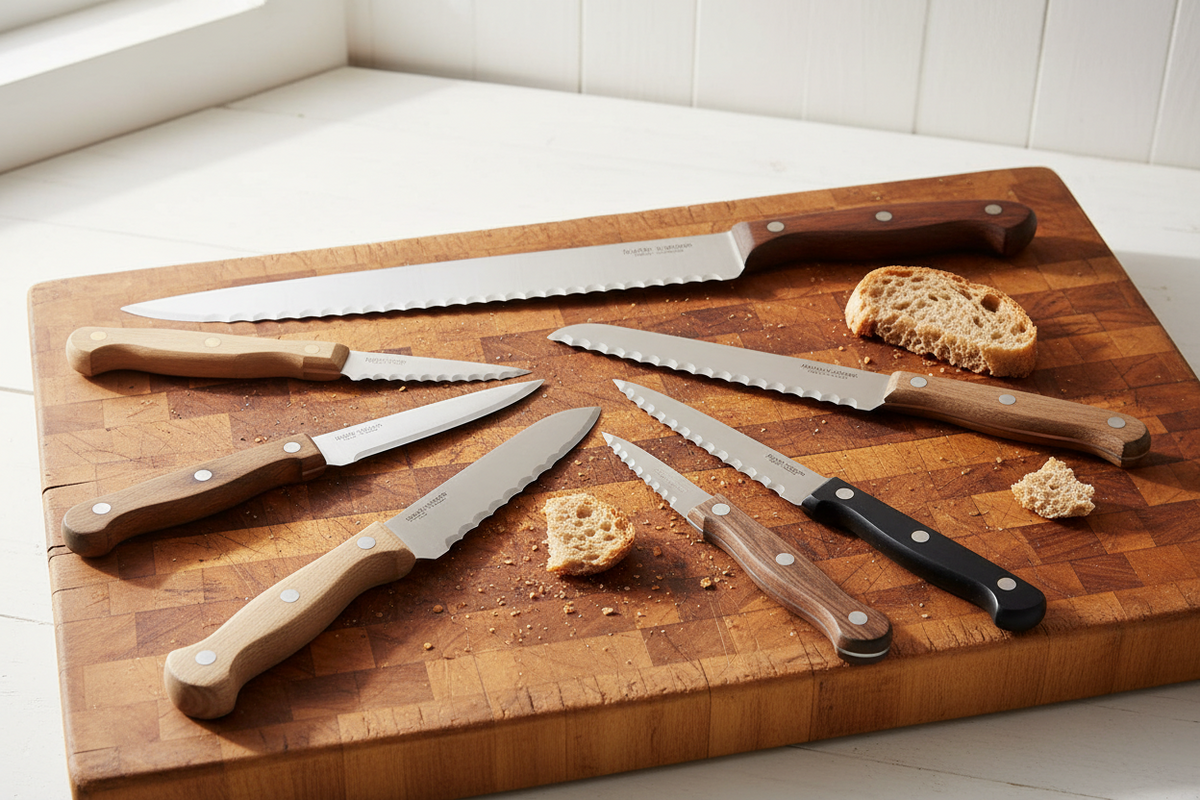 Bread Knives with serrated blades for easy bread slicing