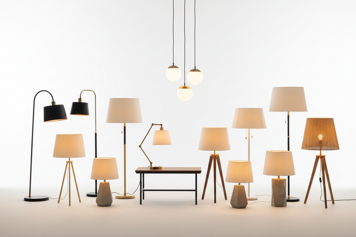 Modern lamps and stylish home lighting for living room and bedroom décor