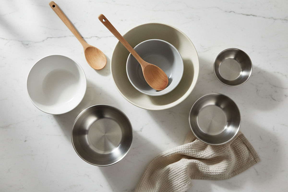Mixing bowls in different sizes for cooking, baking, and everyday kitchen preparation