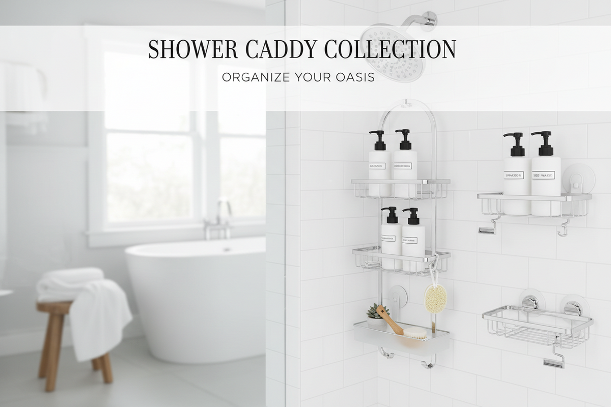 Shower Caddies for organized bathroom storage and shower essentials
