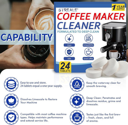 Coffee Machine Cleaner & Descaler Tablets - 24 Pack, Compatible with Nespresso, Keurig, Ninja, Delonghi, Miele, Breville, Philips & All Major Brands, for Coffee Maker Pot, Espresso & Drip Machines5
