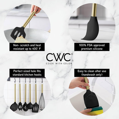 Silicone Cooking Utensils, Kitchen Utensil Set, Easy to Clean Silicone Kitchen Utensils, Cooking Utensils for Nonstick Cookware, Kitchen Gadgets Set with Holder, 10 Pieces3