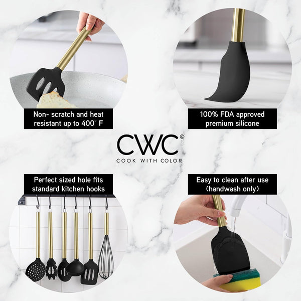 Silicone Cooking Utensils, Kitchen Utensil Set, Easy to Clean Silicone Kitchen Utensils, Cooking Utensils for Nonstick Cookware, Kitchen Gadgets Set with Holder, 10 Pieces3