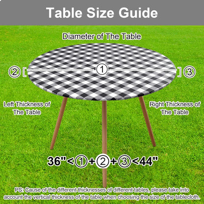36"-44" Picnic Table Cloth, Flannel Backed Vinyl Fitted Tablecloths8