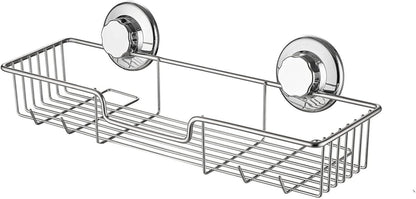 Suction Cup Shower Caddy Storage Combo Organizer, No Damage Bath Shelf Suction Cup Shower Basket,Rustproof Wire Bathroom Accessories - Rustproof Stainless Steel1