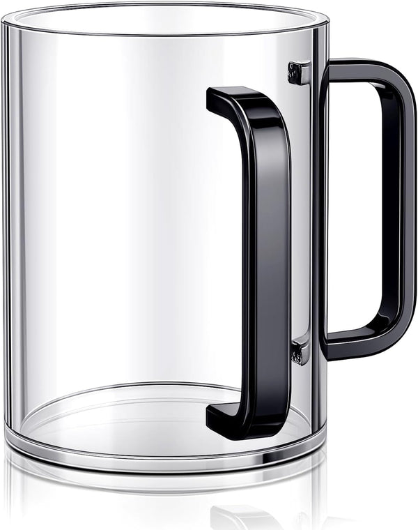 Judaica Hand Washing Cup for Netilat Yadayim,Clear, Black Handle1