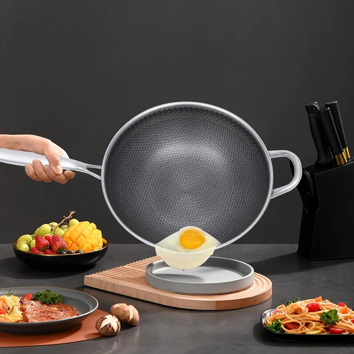 12-inch-stainless-steel-wok-pan-with-lid-honeycomb-coating-woks-stir-fry-pans-nonstick-wok-induction-wok-set-chinese-wok-no-chemical-coated-wok-for-induction-electric-gas-halogen