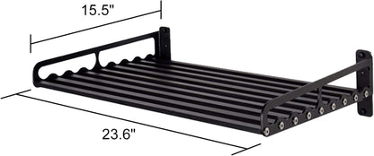 Microwave Oven Rack, 23.58"X15.52" Wall Shelf, Mounted Oven Bracket Holder, 80Ib Load Bearing, Household Commercial Microwave Rack for Dorm, Apartment, Kitchen, Bedroom, Black3