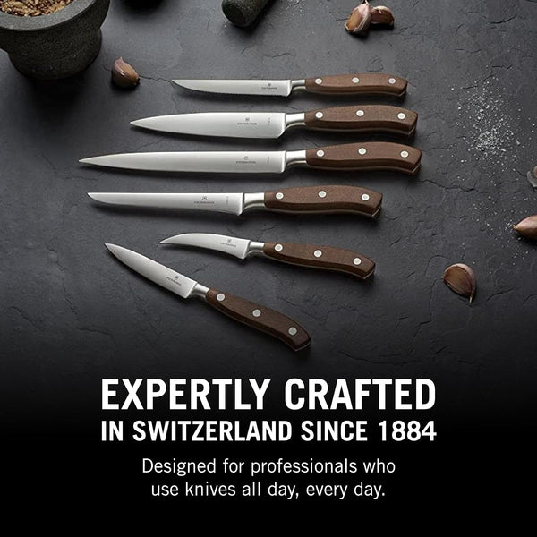 Victorinox Grand Maitre Chef'S Knife - Sharp Kitchen Knife with Straight Edge - Ergonomic Cooking Knife - Premium Kitchen Essentials - Wood Handle, 8"6