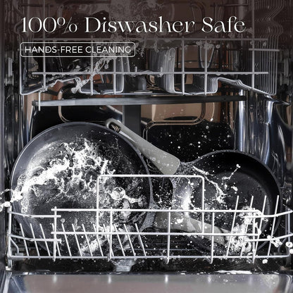 Pots and Pans Set Nonstick, 21Pcs Induction Compatible, Stay Cool Handle, Fully Coated, 100% Dishwasher Safe, PFOA Free Omelet Pans, Warp Resistant (Black Sesame)6