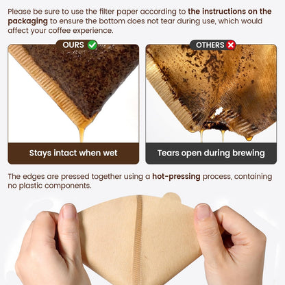 200Pcs Cone Coffee Filters #2, Unbleached Size 02 Coffee Filter | Disposable Natural Paper Filters 2-4 Cup, 02 Cone Filters Compatible with Pour over and Drip Coffee Maker3