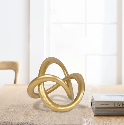 Modern Geometric round Sculpture Gold Knot Statue Decor Tabletop Sculpture and Figurines round Decorative Ornaments Knick Knacks Home Decor for Shelves Coffee Table Bookshelf Decoration Gifts5