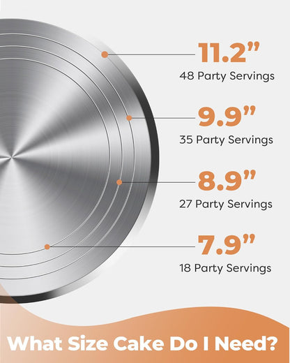 Aluminum Cake Stand Turntable for Party, Base Giratoria Para Pastele | Heavy-Duty, Smooth Rotation, Non-Slip, 12" Cake Spinner for Decorating Display, Baking Supplies Tools for Beginner & Pros5