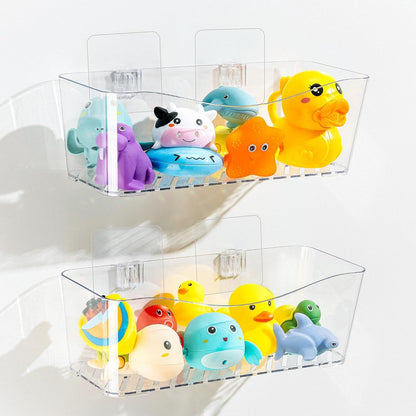 Bath Toy Storage Holder, 2 Pack Clear Bathtub Organizer1