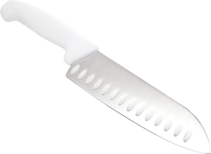 3800 Series 7 Inch Santoku Kitchen Knife with White Polypropylene Handle and Japanese High Carbon Stainless Steel Blade4