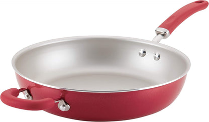 Create Delicious Deep Nonstick Frying Pan / Fry Pan / Skillet - 12.5 Inch, Red1