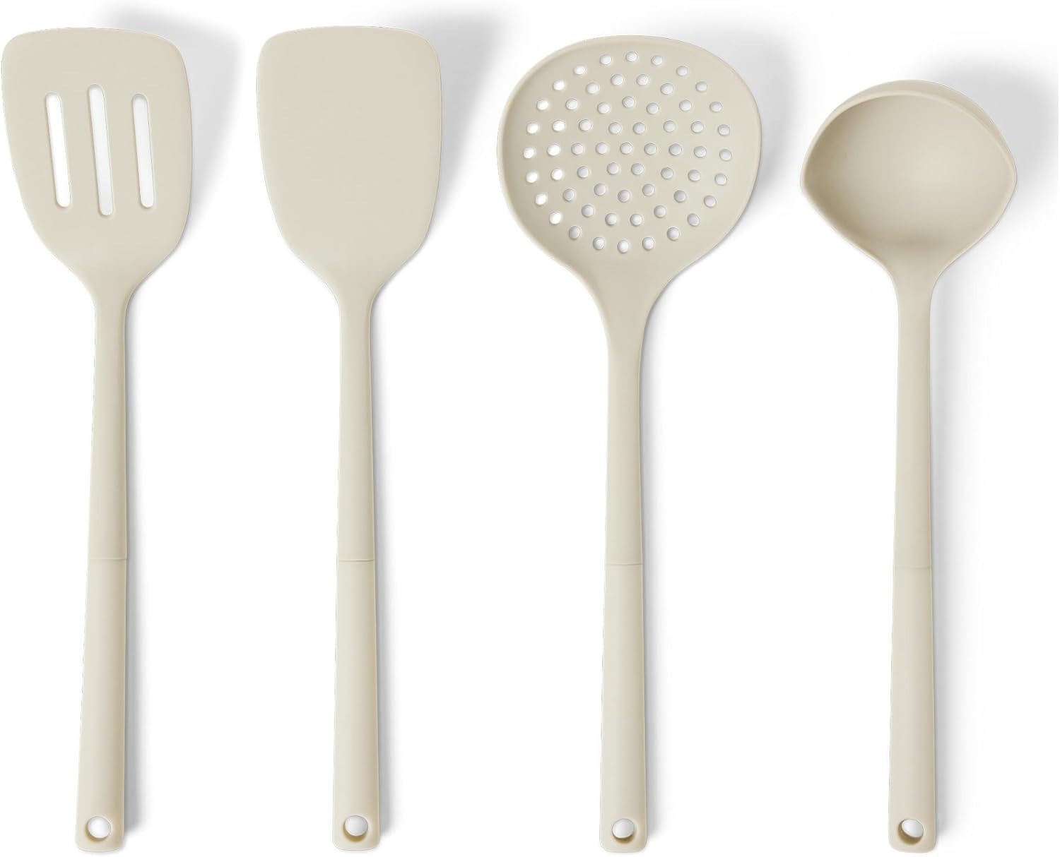 silicone-cooking-spoon-ladle-and-spatula-set-4-piece-slotted-soft-grip-handle-bpa-free-dishwasher-safe-linen-gray