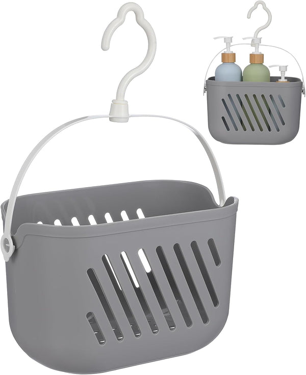 Hanging Shower Caddy with Hooks, Plastic Bathroom Organizer1