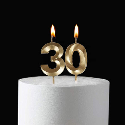 30Th Birthday Candles,Gold Number 30 Cake Topper for Birthday Decorations Party Decoration4
