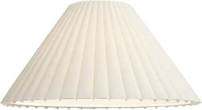 Antique Extra Large White Box Pleat Shade 6.75X20.75X12.5 (Spider) Set 2 | Pre-Assembled 6.75" Top X 20.75" Bottom X 10.75" High X 12.5" Slant Replacement for Table + Floor Lamps Empire Harp + Finial6
