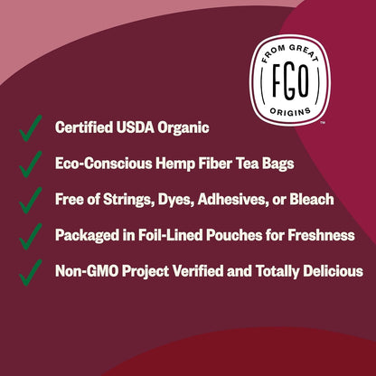 Organic Hibiscus Tea, 100 Count, Eco-Conscious Tea Bags, Caffeine Free, Packaging May Vary (Pack of 1)4