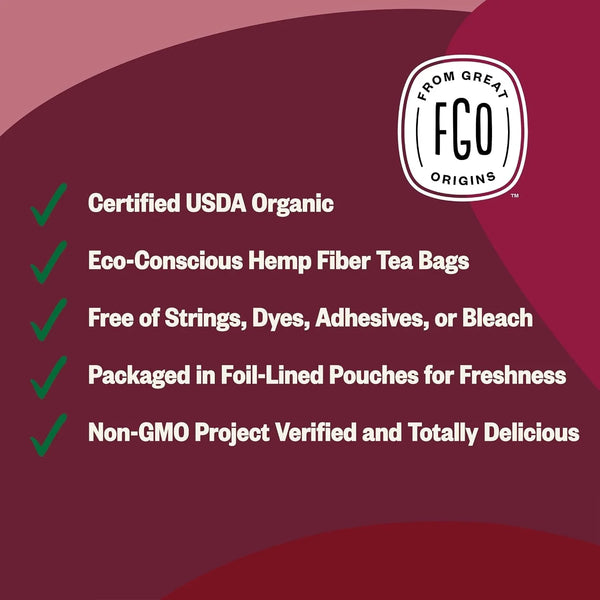 Organic Hibiscus Tea, 100 Count, Eco-Conscious Tea Bags, Caffeine Free, Packaging May Vary (Pack of 1)4