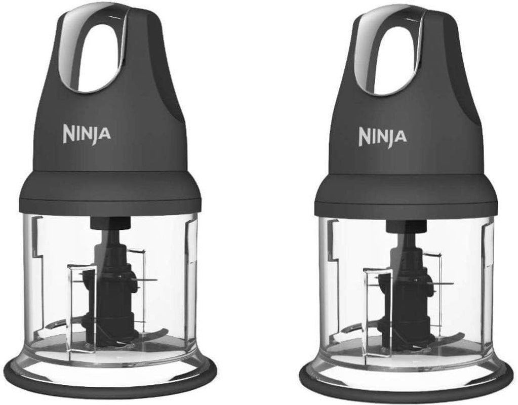 ninja-food-chopper-express-chop-with-200-watt-16-ounce-bowl-for-mincing-chopping-grinding-blending-and-meal-prep-nj110gr-gray-pack-of-2