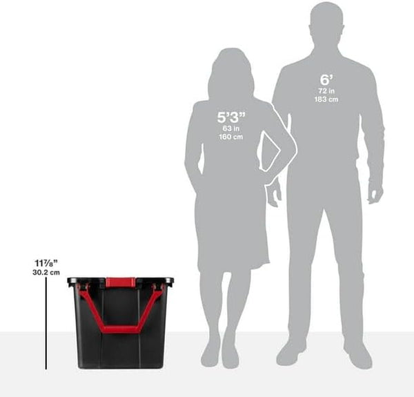 40 Gallon Wheeled Industrial Tote Plastic Black Set of 2 Plastic Storage Boxes Bins Containers Home4