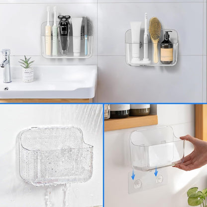 2Pc Plastic Wall Mount Organizer, Adhesive Organizer, Wall Shelves6