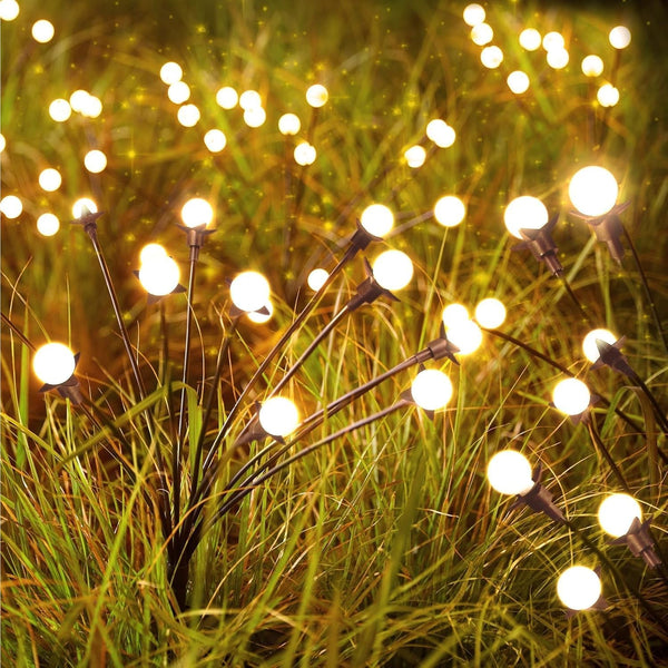8 Pack Solar Garden Lights, 96 LED Firefly Lights, 2 Lighting Modes, Wind Sway IP65 Waterproof Outdoor Lights for Garden Yard Pathway Decor, Warm White1