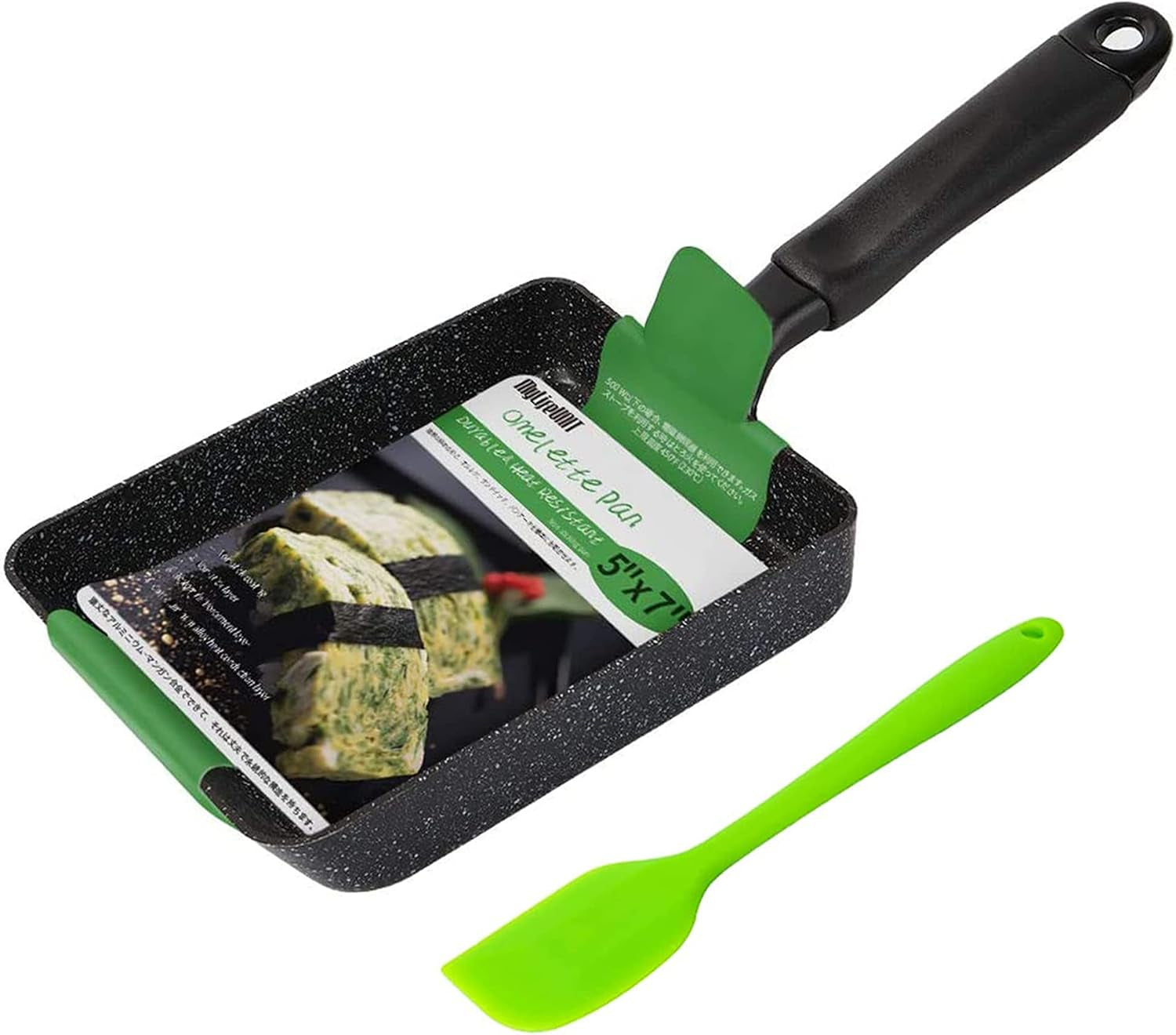 tamagoyaki-pan-japanese-omelette-pan-nonstick-with-silicone-spatula-square-egg-pan-7-x-5-inches-black
