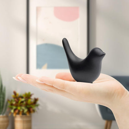 Small Birds Statues Home Decor Modern Style Decorative Ornaments for Living Room Decor, Bedroom, Office Desktop, Cabinets (Black 2Pcs Birds)9