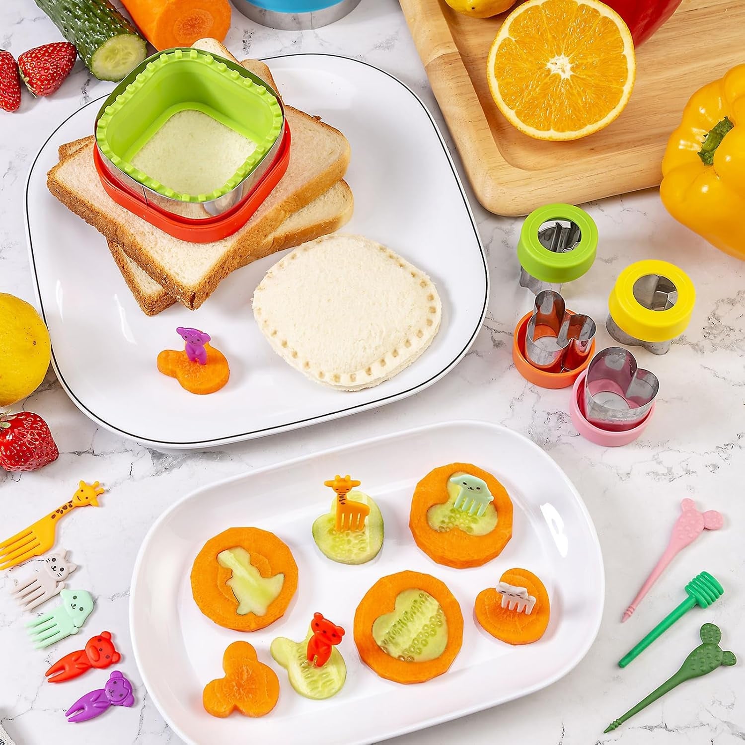 sandwich-cutter-for-kids-lunch-22-pcs-large-sandwich-maker-cookie-cutters-and-sealer-set-stainless-steel-bread-decruster-dinosaur-mickey-heart-shape-for-boys-girls
