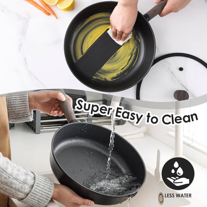 15Pcs Nonstick Cookware Set Pots and Pans Set Kitchen Cooking Frying Pans with Stay-Cool Handle, Dishwasher Safe, Induction Compatible, PFOA/PFOS Free, Black8