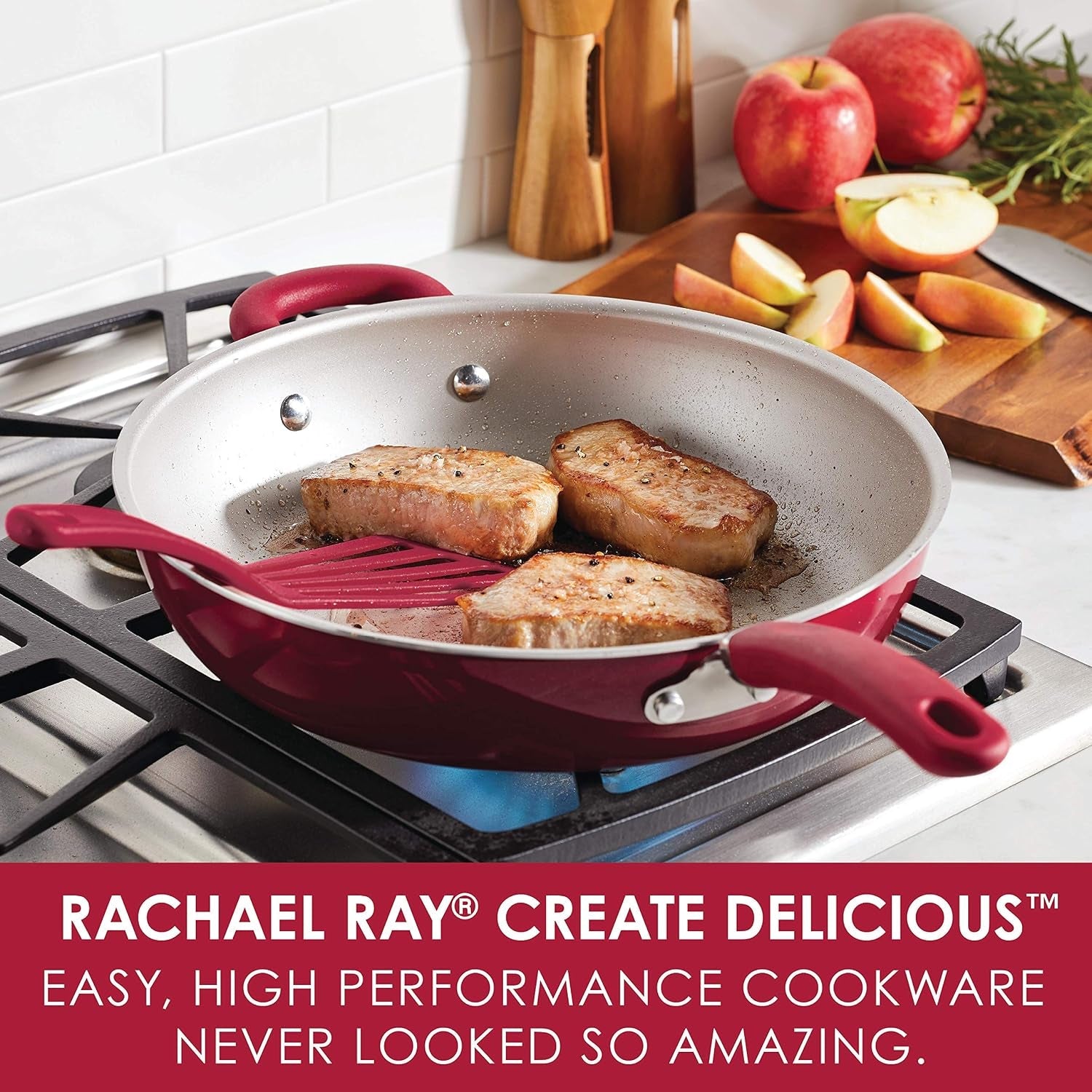 create-delicious-deep-nonstick-frying-pan-fry-pan-skillet-12-5-inch-red