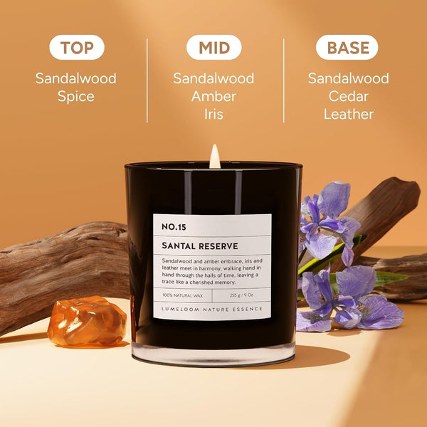 Santal Reserve Scented Candle 9Oz Soy Wax Candles for Home Scented2