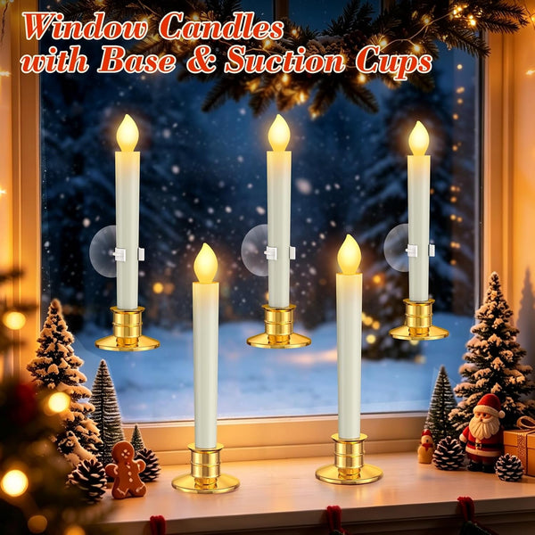 8Pcs Christmas Window Candles Lights, Flameless Candles Battery Operated3