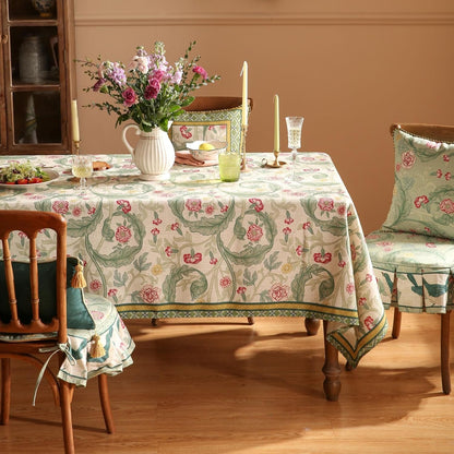 Vintage French Linen Tablecloth,Rectangular,71"X55"-Cecilia A9