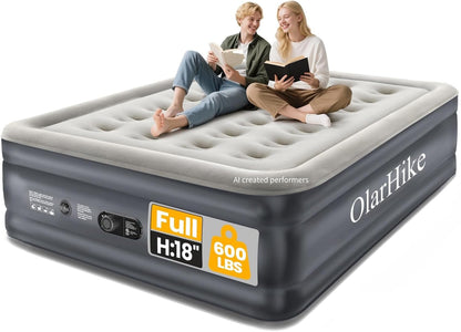 Air Mattress Full with Built in Pump, 18" H Inflatable Bed, 600Lb1
