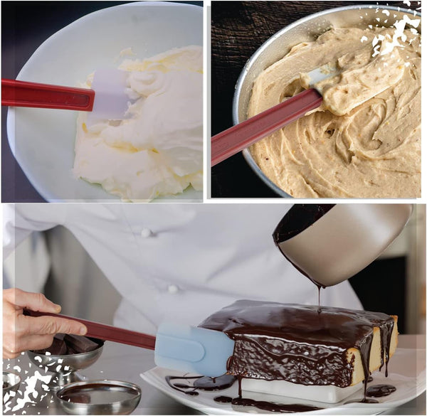 3 PCS Commercial Grade Heat Resistant Silicone Spatulas, 9.5-Inch Rubber Spatulas for Baking, Nonstick & Bpa-Free3