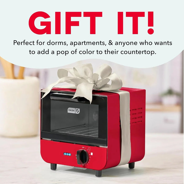 Mini Toaster Oven | Small Toaster Oven for Dorms, Apartments, & Small Kitchens, Adjustable Timer Dial with Auto Shutoff, Removable Cooking Tray & Crumb Catch, Red8