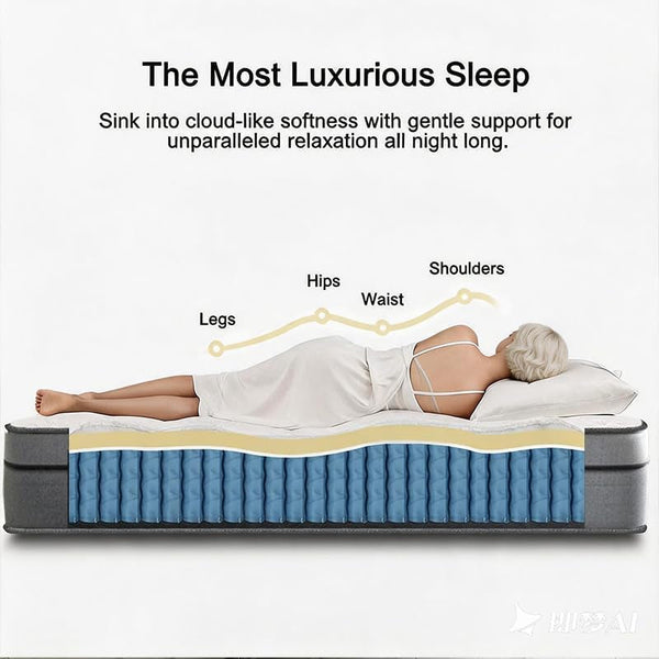 10 Inch Queen Size Mattress in a Box, Pocket Spring Queen Bed Mattress Soft Comfort, 60X80 Inch Queen Mattress4
