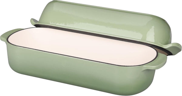 Enameled Cast Iron Loaf Pan with Lid, Bread Pan, Dutch Oven Bread Pan for Homemade Sourdough Bread Baking, 12.5X5.5 Inch, 5Qt, Pistachio Green4