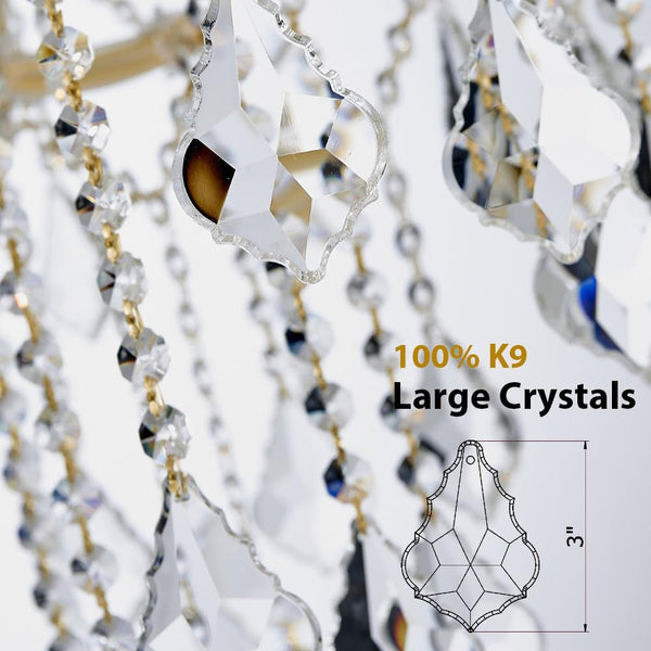 Large Gold Chandelier Light Fixtures - 36 Lights, 4 Layers Modern Crystal Chandeliers for Hotel, Lobby, Foyer, Entrance Hall, Staircase7