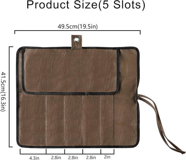 Chef’S Knife Roll Bag, Portable Canvas Cases, Chef Bag with 5 Slots Pockets Can Hold Kitchen Knife Tools up to 15 Inch2