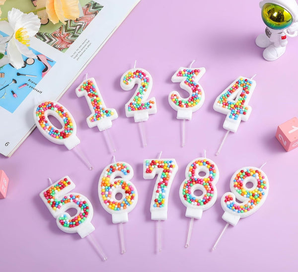 Rainbow Number 1 Candle, Colorful Cake Topper for Girls Birthday7